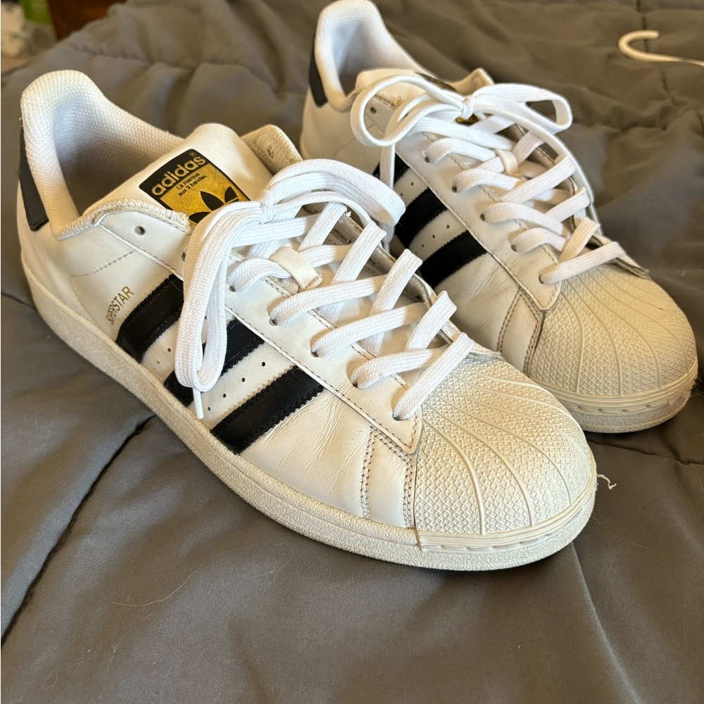 Adidas White and Black Sneakers Shell toe